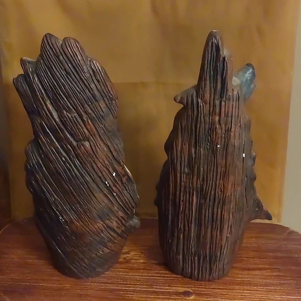 Set of 2 Vintage Indian Head Ceramic Busts - Picture 3 of 9